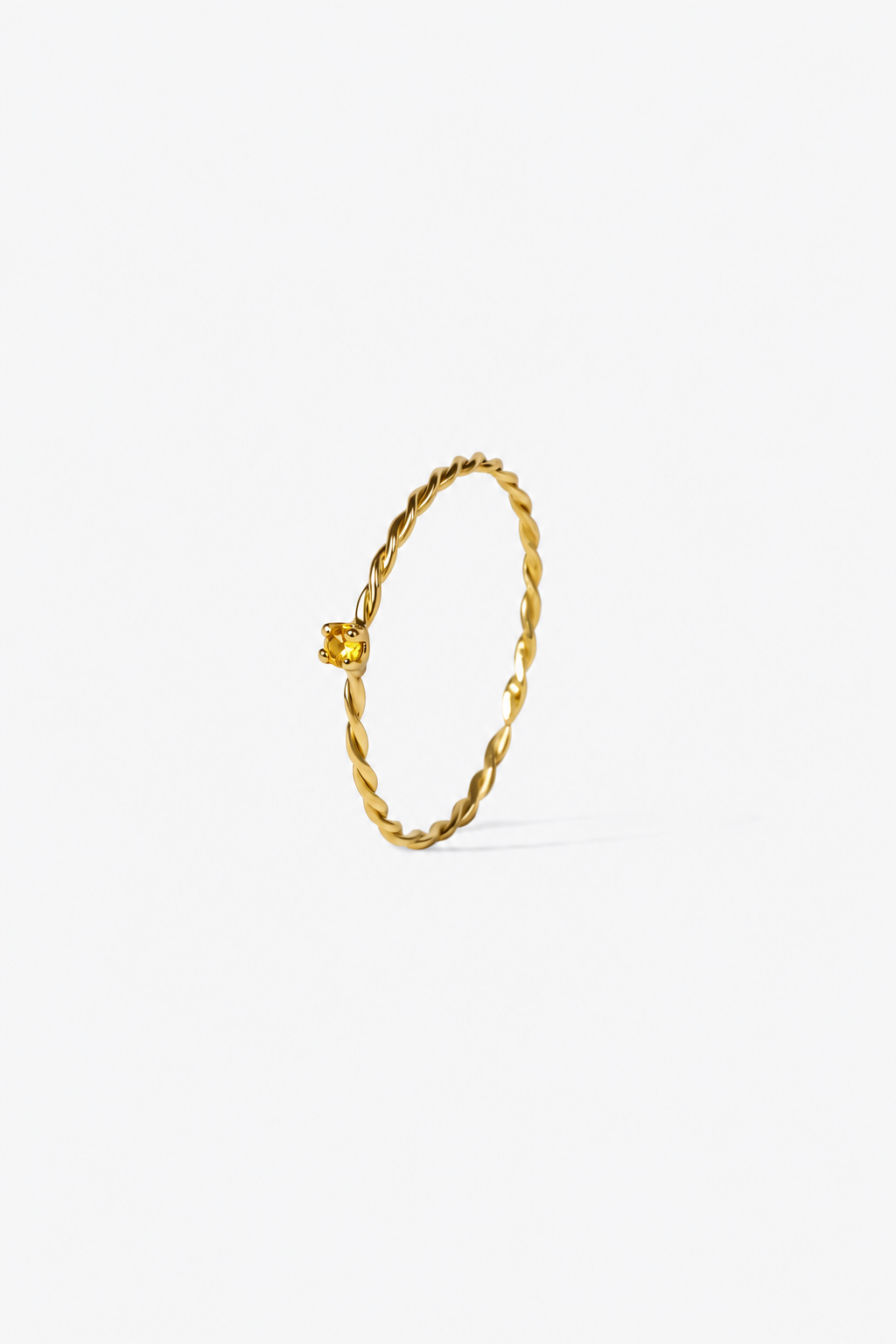 Bague Olympe or jaune torsadé sertie d'une citrine