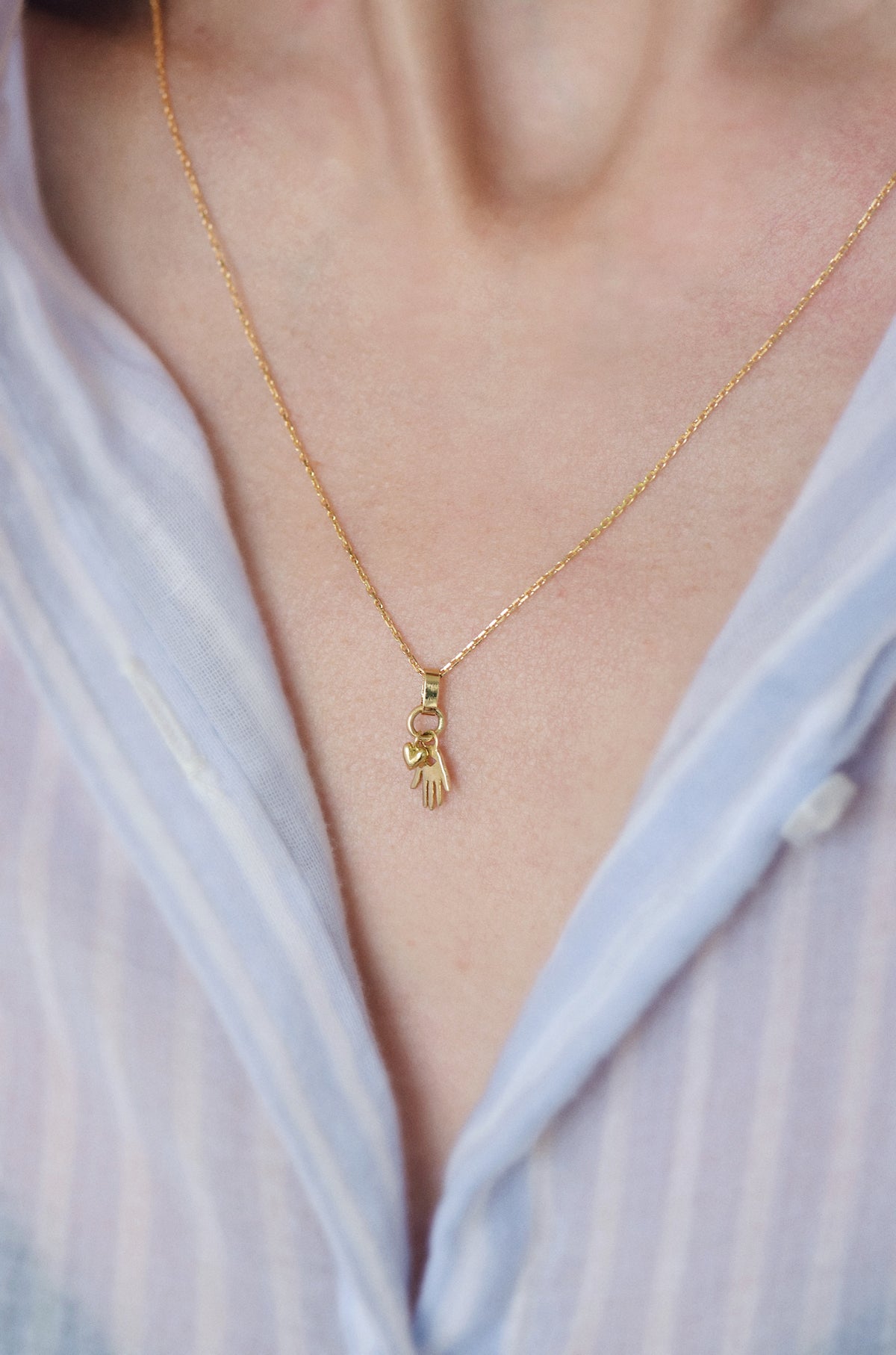 Collier Pendentif Chaîne Dorée à L'or Fin MATP - Perles Bleues - Porté Une Fois, état Impeccable