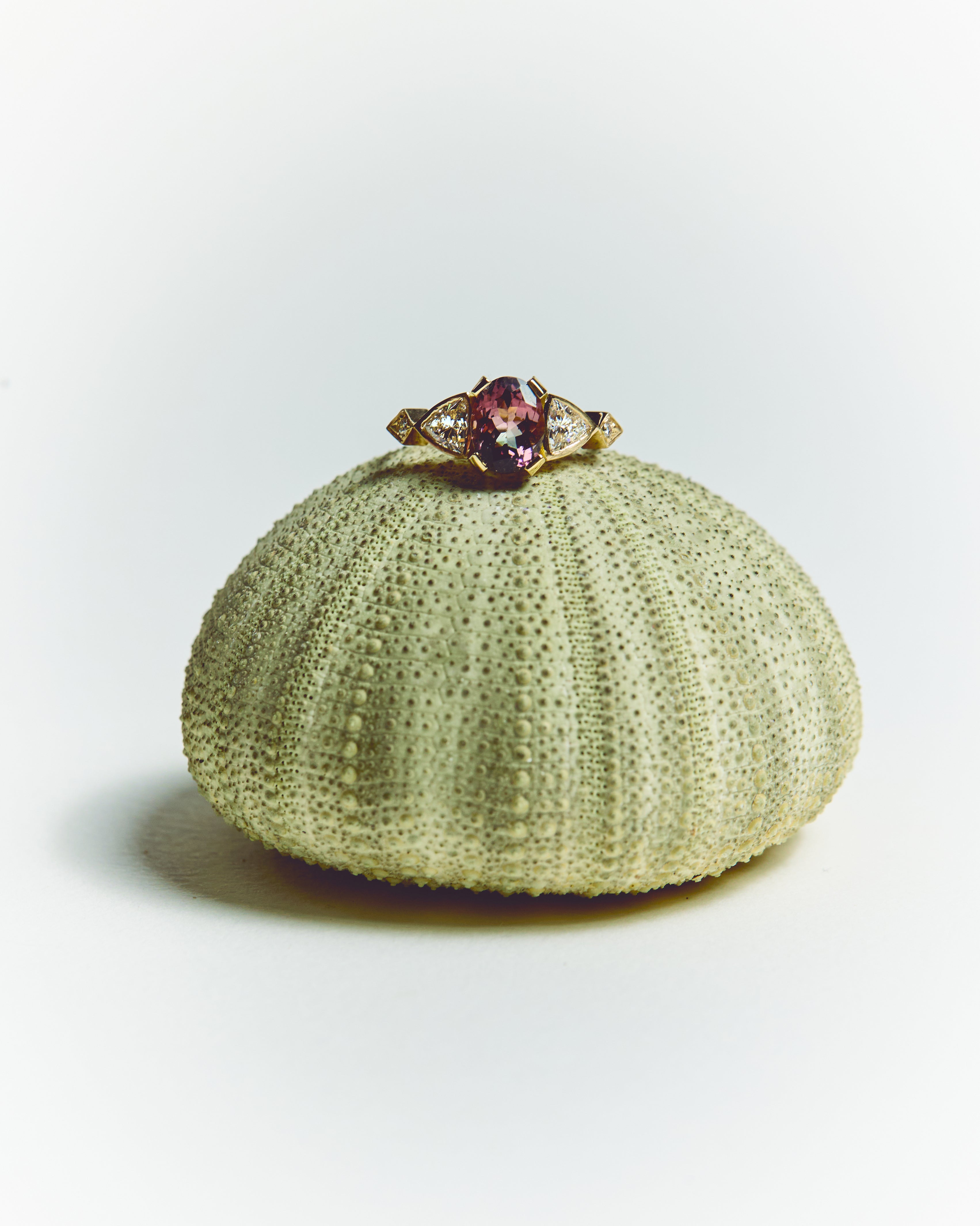 RING HERA TOURMALINE ROSE AND DIAMONDS Monsieur Paris