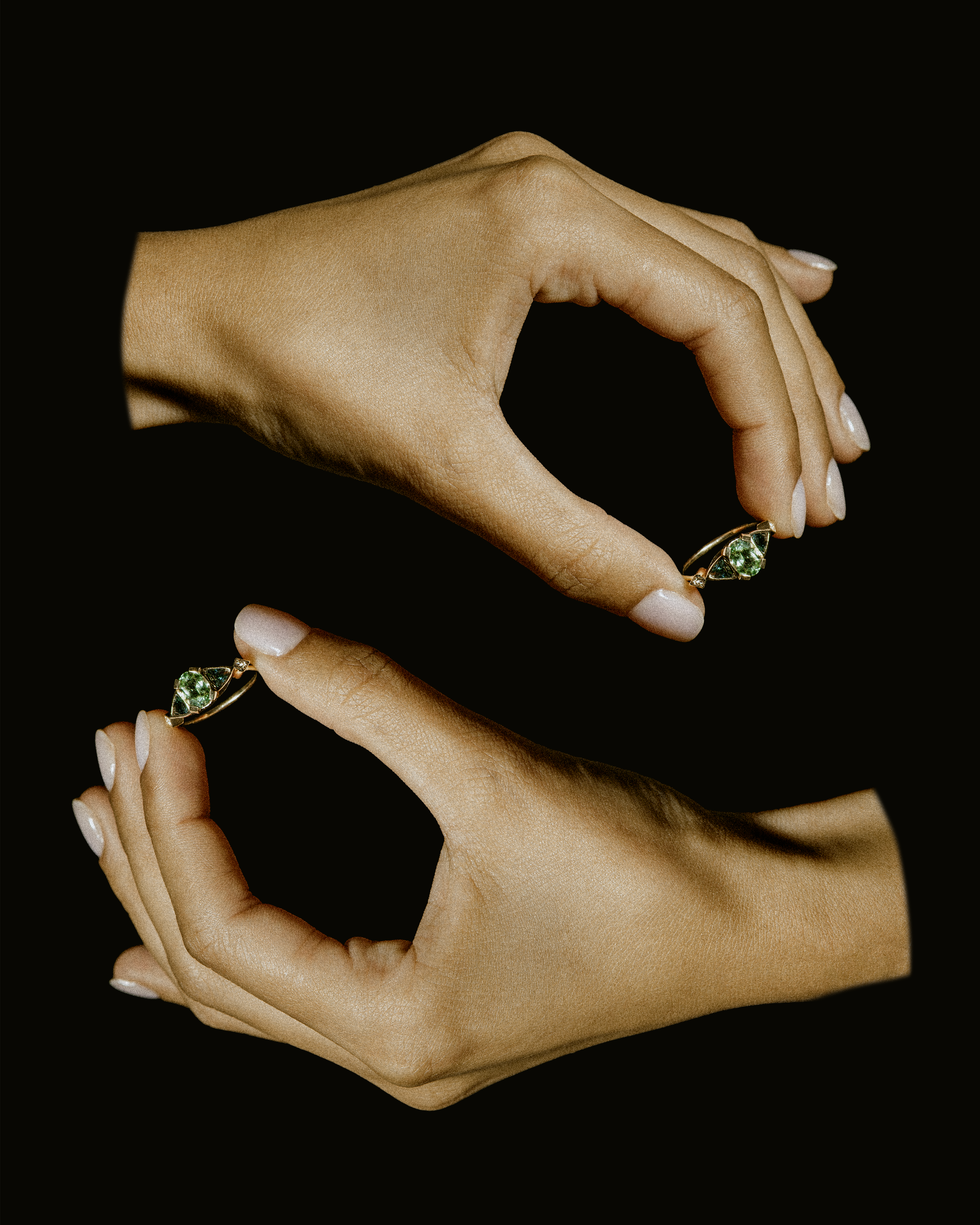 HERA RING GREEN SAPHIR AND TOURMALINES Monsieur Paris